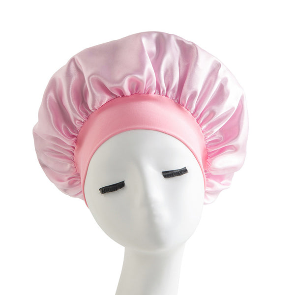Wide-brimmed High Elastic Headscarf Beauty Salon Shower Cap Care Satin Nightcap