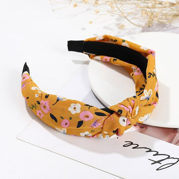 Summer Small Floral Cross Headband Women