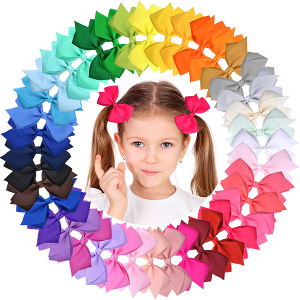 Bow Hair Accessories Headdress Solid Color Rib Ribbon