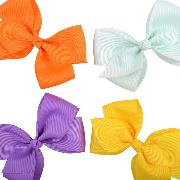Bow Hair Accessories Headdress Solid Color Rib Ribbon