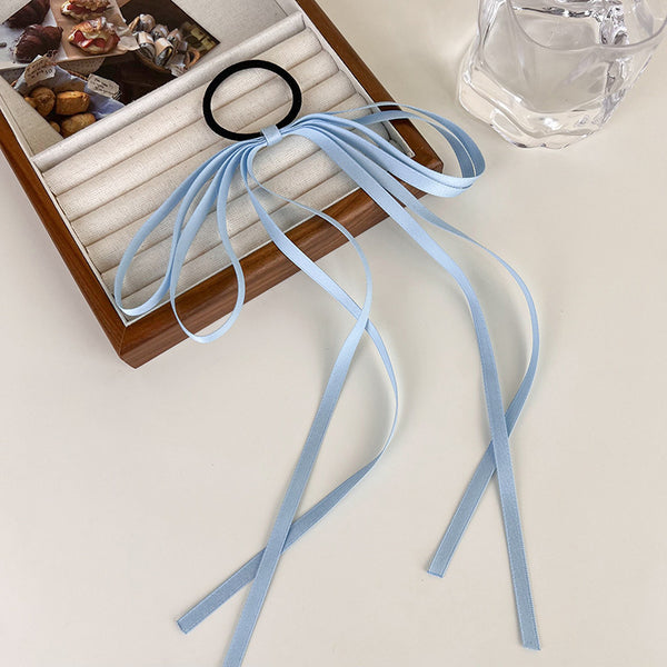 Simple Color Bow Headband Hair Band Tassel Hair Ring