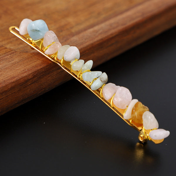 Natural Crystal Gravel Small Hairclip