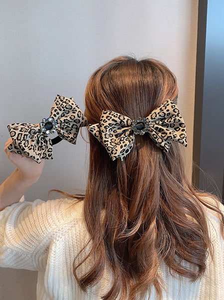 Leopard Print Big Bow Temperament Hair Accessory