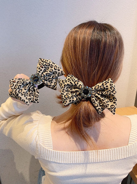 Leopard Print Big Bow Temperament Hair Accessory