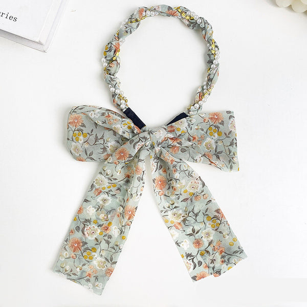 Spring Streamer Headband Sen Tie Bow Hair Tie Hairpin