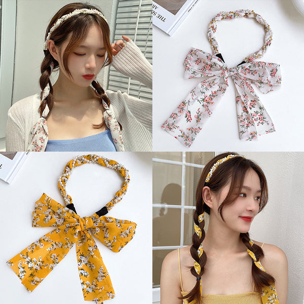 Spring Streamer Headband Sen Tie Bow Hair Tie Hairpin