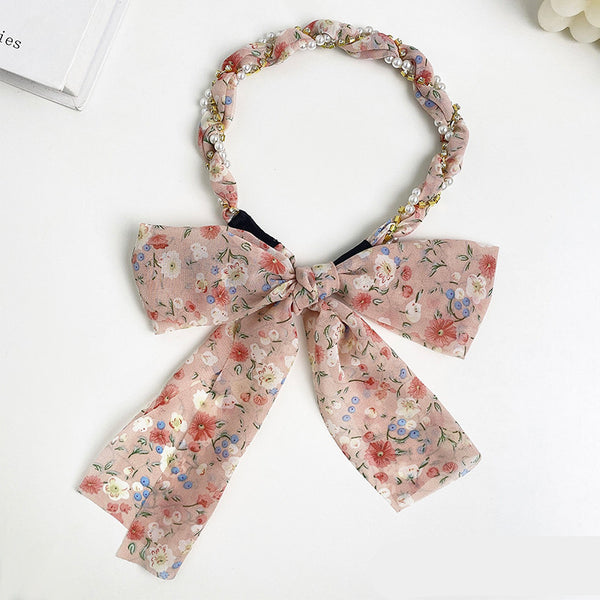 Spring Streamer Headband Sen Tie Bow Hair Tie Hairpin