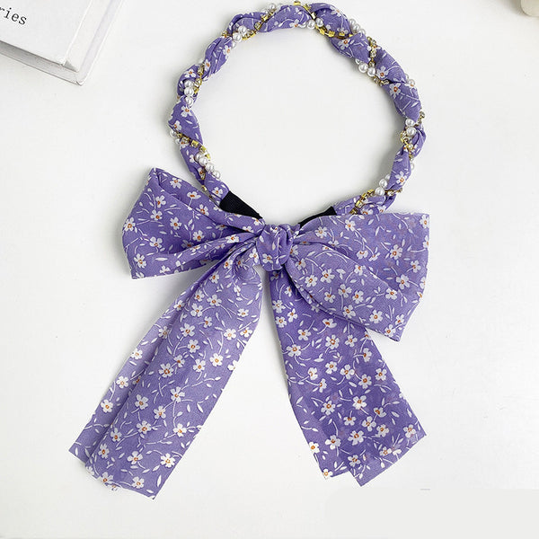 Spring Streamer Headband Sen Tie Bow Hair Tie Hairpin