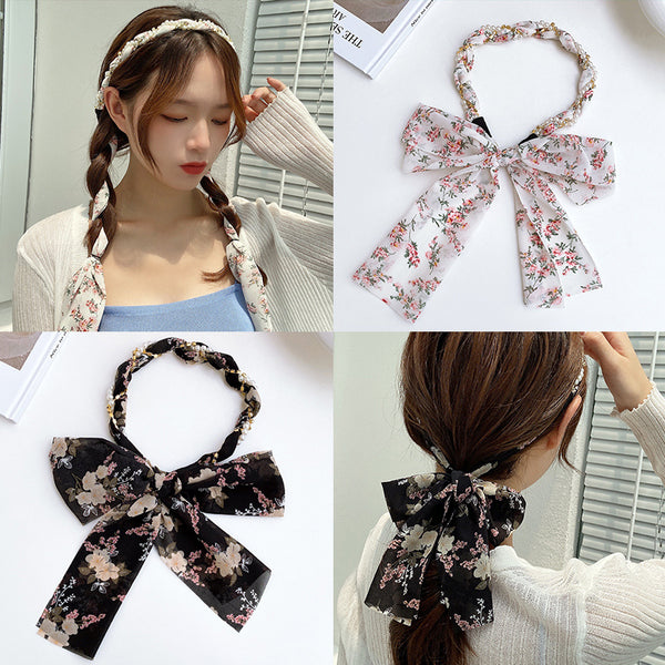 Spring Streamer Headband Sen Tie Bow Hair Tie Hairpin