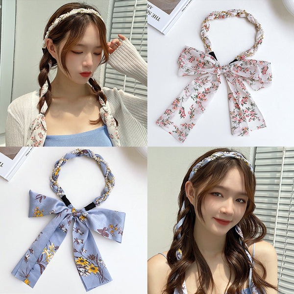 Spring Streamer Headband Sen Tie Bow Hair Tie Hairpin