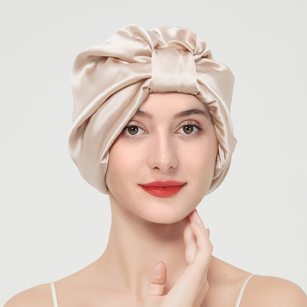 100Mulberry Silk Nightcap Ladies Skin-friendly Double Layer