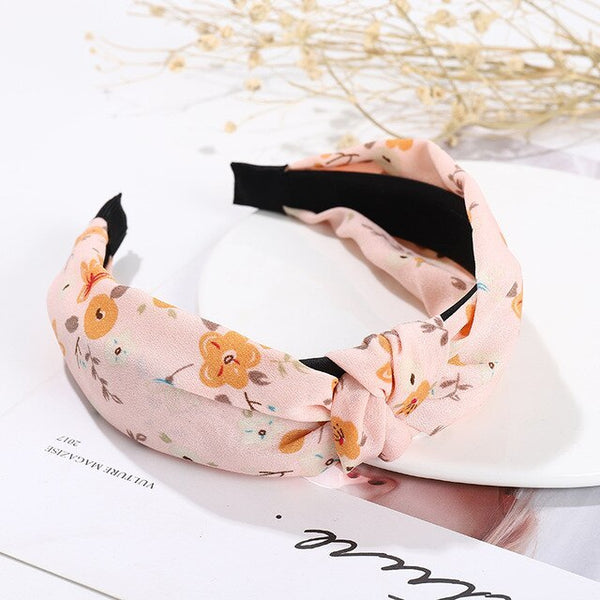 Summer Small Floral Cross Headband Women