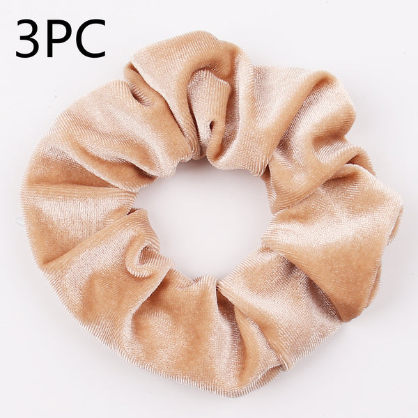 Fashion New Velvet Tencel Pocket wallet Hair Scrunchies Retro Zipper Large Intestine Elastic Hair Band
