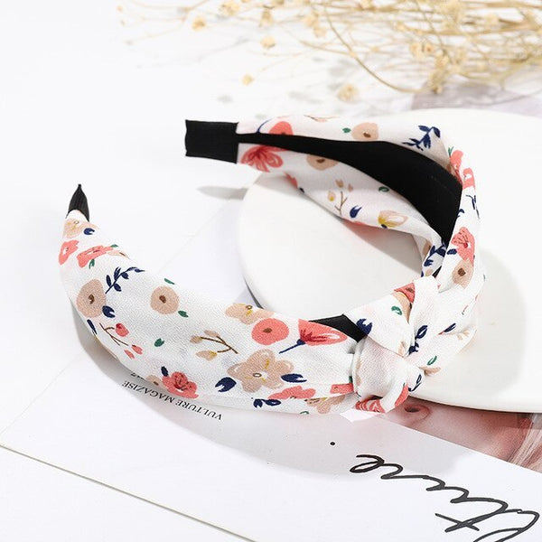 Summer Small Floral Cross Headband Women