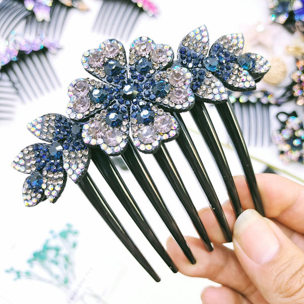 Simple All Match Luxury Full Diamond Updo Non-slip Hairclip Comb