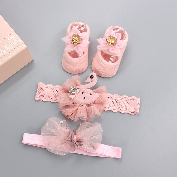 Korean Baby Hair Band Socks Set Baby Bow Hair Band 100 Days Old And One Year Old Banquet European And American
