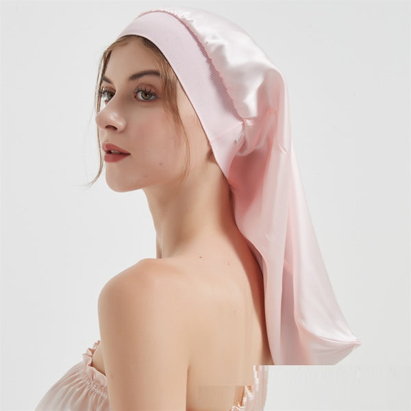Comfortable Wide Elastic Long Mulberry Silk Silk Nightcap