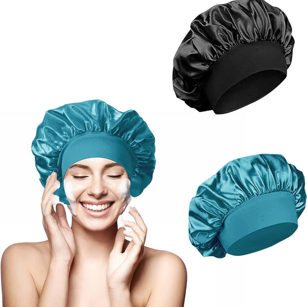 Wide-brimmed High Elastic Headscarf Beauty Salon Shower Cap Care Satin Nightcap