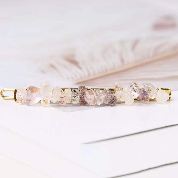 Natural Crystal Gravel Small Hairclip