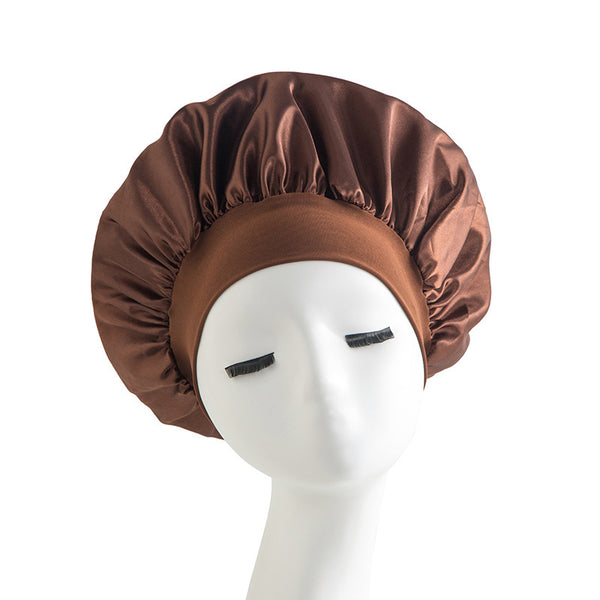 Wide-brimmed High Elastic Headscarf Beauty Salon Shower Cap Care Satin Nightcap