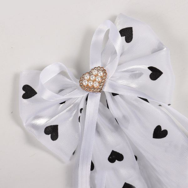 Simple Girl Love Heart Bow Tie Hair Accessories Hair Ring