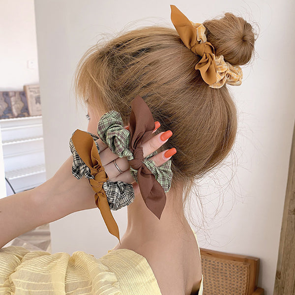 Net Red Simple Bow Knot Hair Rope Rubber Band Female Hair