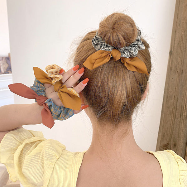 Net Red Simple Bow Knot Hair Rope Rubber Band Female Hair