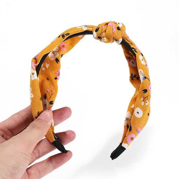 Summer Small Floral Cross Headband Women
