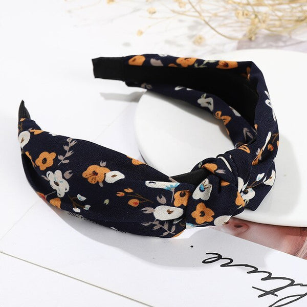 Summer Small Floral Cross Headband Women