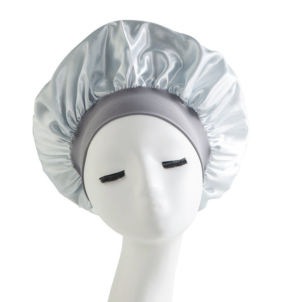 Wide-brimmed High Elastic Headscarf Beauty Salon Shower Cap Care Satin Nightcap