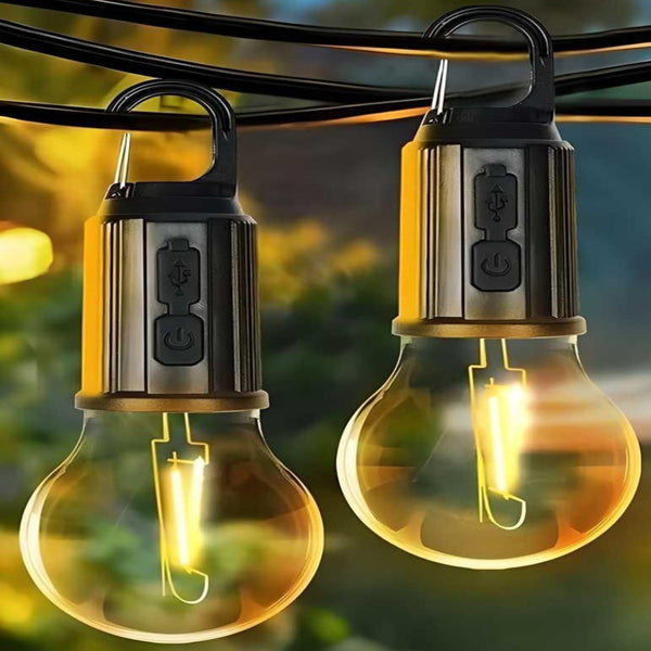Decorative Hanging Bulb with 3 Modes Tent Lamp for Camping Pac of 2