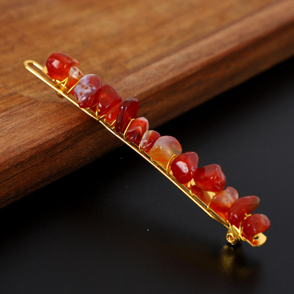 Natural Crystal Gravel Small Hairclip