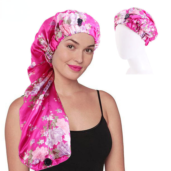 Elastic Buckle Long Cylinder Hair Nightcap