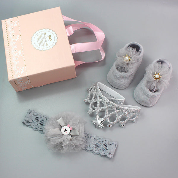 Korean Baby Hair Band Socks Set Baby Bow Hair Band 100 Days Old And One Year Old Banquet European And American