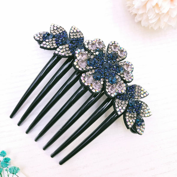 Simple All Match Luxury Full Diamond Updo Non-slip Hairclip Comb