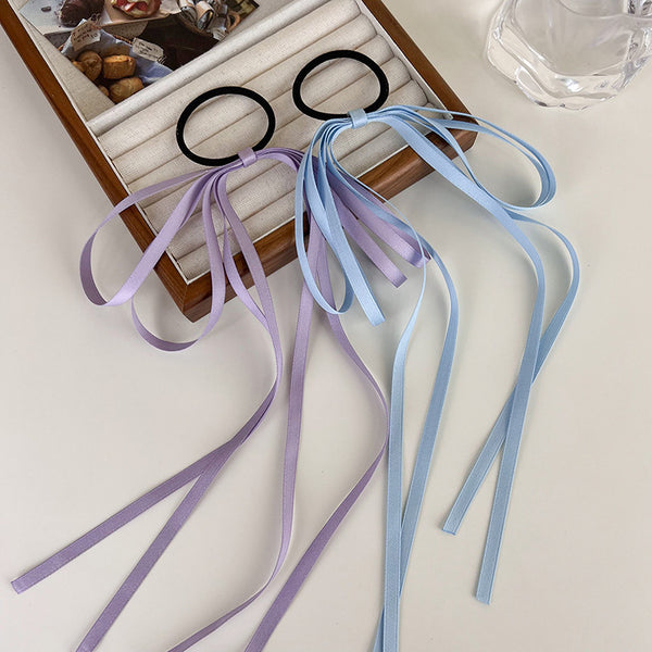 Simple Color Bow Headband Hair Band Tassel Hair Ring