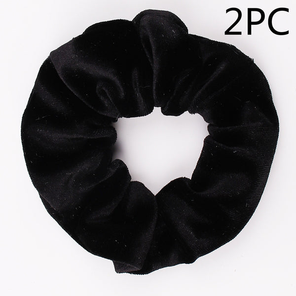 Fashion New Velvet Tencel Pocket wallet Hair Scrunchies Retro Zipper Large Intestine Elastic Hair Band