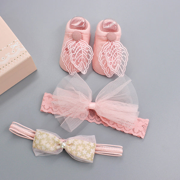 Korean Baby Hair Band Socks Set Baby Bow Hair Band 100 Days Old And One Year Old Banquet European And American