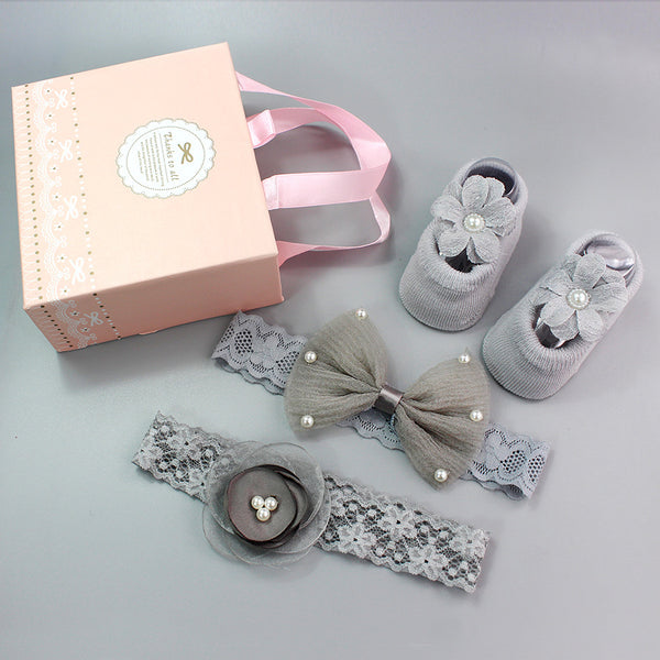 Korean Baby Hair Band Socks Set Baby Bow Hair Band 100 Days Old And One Year Old Banquet European And American