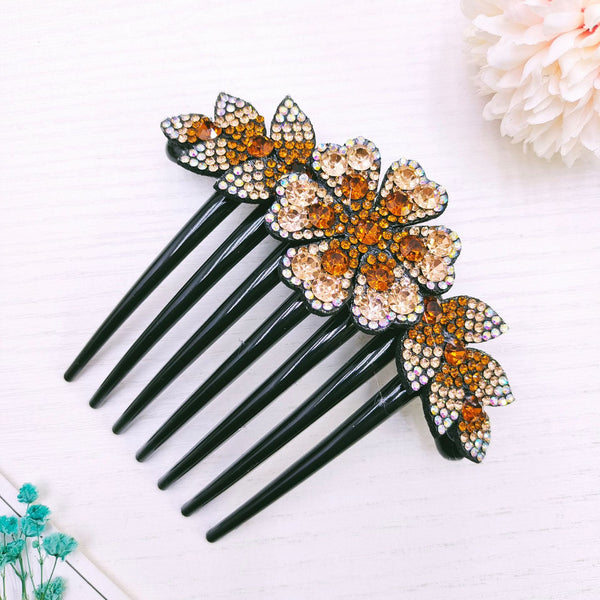 Simple All Match Luxury Full Diamond Updo Non-slip Hairclip Comb