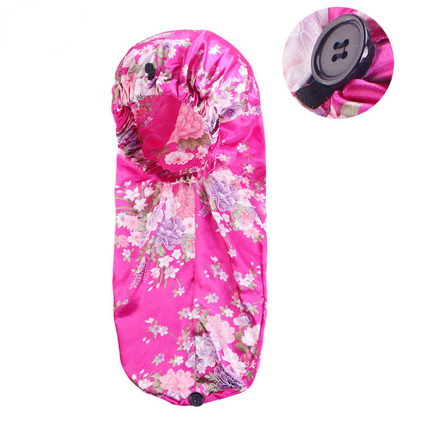 Elastic Buckle Long Cylinder Hair Nightcap