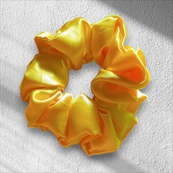 Thamizhiniyal Soft Satin Scrunchies Yellow Hair Tie Elastic Hair Bands Pack of 3, Luxury Satin Scrunchies for Women, Girls Anti-Hair-Breakage Hair Ties, Women Hair Accessories, Fluffy Scrunchy Best Gift for Girls, womens, sisters (Copy)