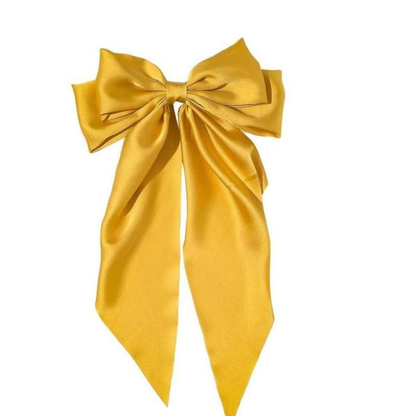 Bow Ribbon Hairpin Simple Retro Fabric Back Head Spring Clip Women's Hair Accessories