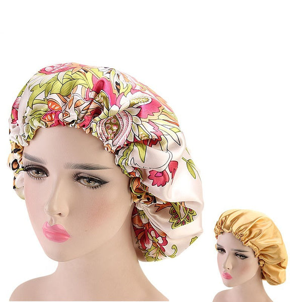 Satin double lace nightcap chemotherapy cap