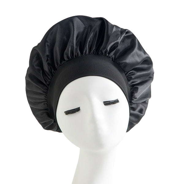 Wide-brimmed High Elastic Headscarf Beauty Salon Shower Cap Care Satin Nightcap