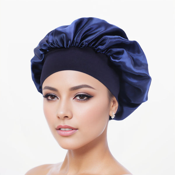 Wide-brimmed High Elastic Headscarf Beauty Salon Shower Cap Care Satin Nightcap