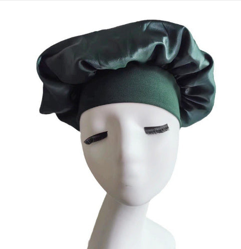 Wide-brimmed High Elastic Headscarf Beauty Salon Shower Cap Care Satin Nightcap
