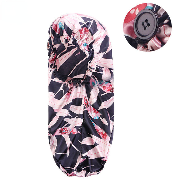 Elastic Buckle Long Cylinder Hair Nightcap