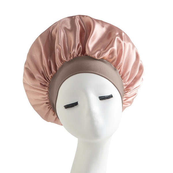 Wide-brimmed High Elastic Headscarf Beauty Salon Shower Cap Care Satin Nightcap