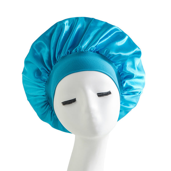 Wide-brimmed High Elastic Headscarf Beauty Salon Shower Cap Care Satin Nightcap